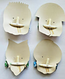 Vintage Paper Masks from Japan with double party horns Lot of 4 U158