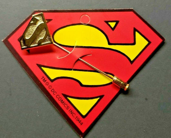 Vintage 1975 Superman Gold Pin Lapel Tie Stick Pin DC comics NOS