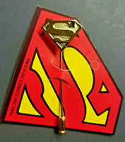 Vintage 1975 Superman Gold Pin Lapel Tie Stick Pin DC comics NOS