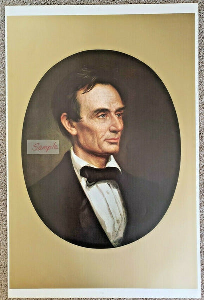 President Abraham Lincoln Portrait W/ Gold Matte Poster 22.5" x 29" NOS