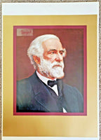 Vintage General Lee Portrait w/ Gold / Burgundy Heavy Poster 22.5" x 29 inch NOS