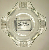Vintage 1970's Carling Black Label Beer Clear Glass Ashtray NOS PB62