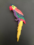 Beautiful Brooch Pin Colorful Plastic Resin Parrot 5 x 2 1/2"