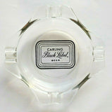 Vintage 1970's Carling Black Label Beer Clear Glass Ashtray NOS PB62