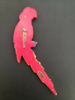 Beautiful Brooch Pin Colorful Plastic Resin Parrot 5 x 2 1/2"