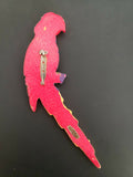 Beautiful Brooch Pin Colorful Plastic Resin Parrot 5 x 2 1/2"