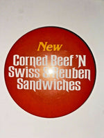 Vintage 1989 Arby's New Sandwiches Button Pinback