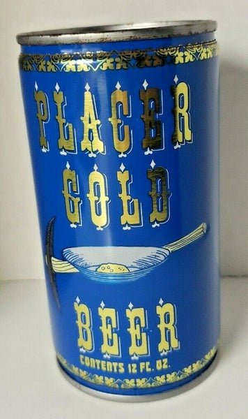 Vintage Placer Gold Flat Steel Top Beer Can Placer Brewing Co. Auburn, CA BC2