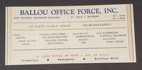 Vintage Ink Blotter Ballou Office Force, Inc St Louis Missouri Clerical Workers