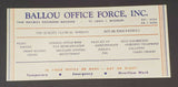 Vintage Ink Blotter Ballou Office Force, Inc St Louis Missouri Clerical Workers