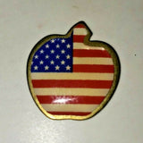 Vintage 1970's Rare Gold Tone Apple w/ American Flag Simba Cal Inc.