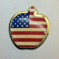 Vintage 1970's Rare Gold Tone Apple w/ American Flag Simba Cal Inc.