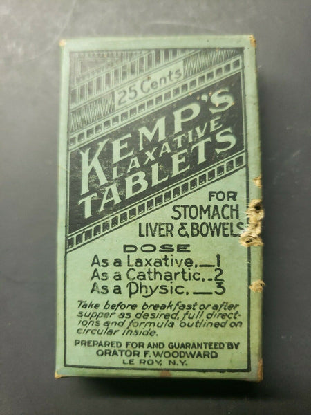 Old Advertising Medicine Box Kemp's Laxative Tablets PB34