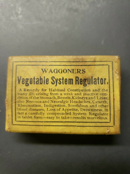 Waggoners Quack Medicine Vegetable System Regulator Terre Haute Ind. Box PB34