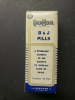 Vintage Gold Medal Company B&J Pills  Medicine Box Pfeiffer Co St Louis Mo (V)
