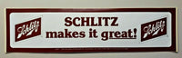 Vintage 1979 Rare 'Schlitz Makes It Great! " Bumper Sticker Milwaukee Wis.