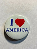 Vintage Pinback Button "I Heart America"