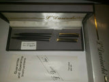 Vintage L' DAVINCHI 2 Piece Pen Set Black & Gold w/ Original Box Item U115