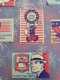Vintage Patriotic Stickers: 2 x Dick Tracy, 2 x Popeye, 2 x Bozo New Lot of 6