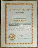 Vintage 1977 Poster Marijuana Permit Humors Jimmy "Grow your Own" Carter New