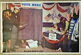 1972 Studio One Your Duty To Vote Voting Booth Satire Man On Toilet Poster Nixon