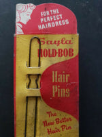 Vintage 1942 Hold-Bob Hair Pins Bobby Pins 2" Black in Original Box PB51
