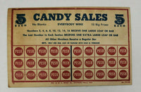 Vintage Candy Sales  Punch Board Gambling Display Card New Old Stock