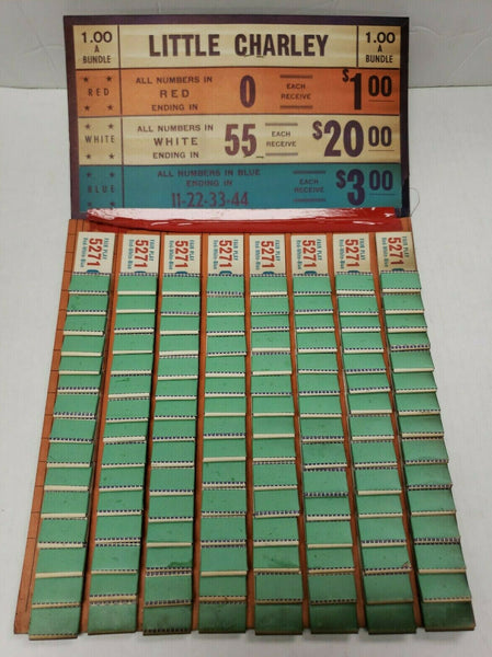 Vintage Little Charley Pull Tabs Punch Board Gambling New Old Stock Rare