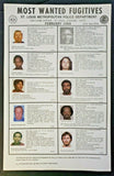 Vintage Feb. 1988 Top Ten Most Wanted Fugitive Poster St. Louis Missouri WS9B