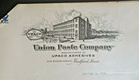 1934 Union Paste Company UPACO Adhesives Medford Mass Letterhead Letter Signed