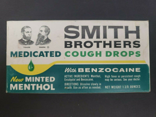 Vintage Box Smith Brothers Medicated Cough Drops New Old Stock Rare