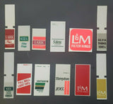 12 Vintage CIGARETTE VENDING MACHINE Plastic Slot Signs 1980s Salem KOOL L&M