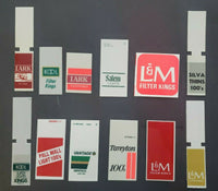 12 Vintage CIGARETTE VENDING MACHINE Plastic Slot Signs 1980s Salem KOOL L&M