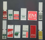 12 Vintage CIGARETTE VENDING MACHINE Plastic Slot Signs 1980s Salem KOOL L&M