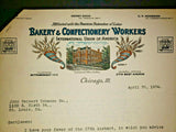 1934 Bakery & Confectionery Workers International Union America Letter Chicago