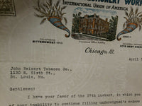 1934 Bakery & Confectionery Workers International Union America Letter Chicago