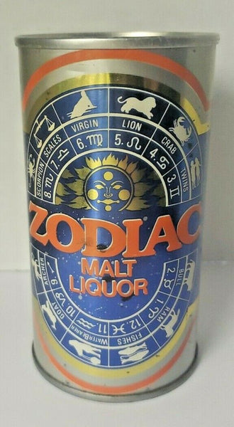 1970's Zodiac Malt Liquor Straight Steel Pull Tab Beer Can Peter Hand Brew Empty BC3-3