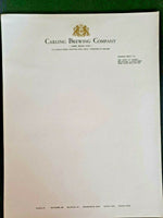 Vintage 2 Sheets of Carling Brewing Company Letterhead for Belleville IL NOS