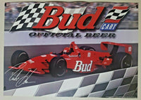 Vintage Anheuser Busch Budweiser Cart Racing Tavern / Store Poster 27"x19" NOS