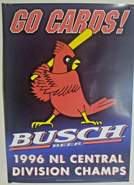 1996 Anheuser Busch St Louis Cardinal NL Champs Tavern  Store Poster 28"x20" NOS