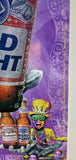 1999 Anheuser Busch  Budweiser Mardi Gras 2000 Tavern / Store Poster 28"x19" NOS