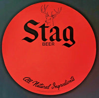Vintage Stag Beer Brewery 18" Florescent Orange Paper Old Tavern Store Display