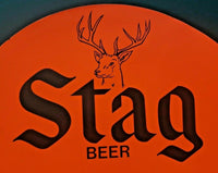 Vintage Stag Beer Brewery 18" Florescent Orange Paper Old Tavern Store Display