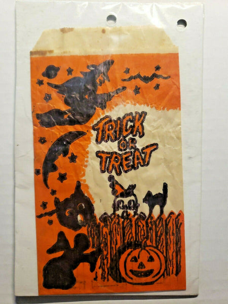 Vintage Paper Halloween Candy Trick or Treat Bag, 1960's