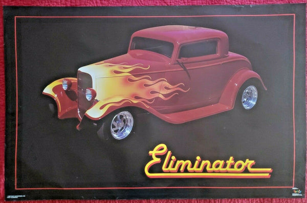 Vintage Rare 1988 ZZ Top Eliminator 1933 Ford Coupe Original Poster 34" x22" NOS