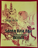 Vintage Santa Rita Fair Chihuahua Mexico Travel Poster Art Print by Kress New