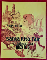 Vintage Santa Rita Fair Chihuahua Mexico Travel Poster Art Print by Kress New