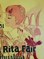 Vintage Santa Rita Fair Chihuahua Mexico Travel Poster Art Print by Kress New