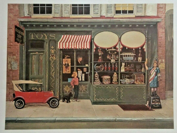 Vintage Rare Print of Georgetown Toy Shop in the early 1950's.