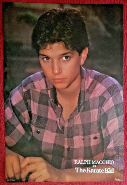 Vintage 1986 Ralph Macchio as The Karate Kid Heart  Pin Up 33"x24" Poster NOS